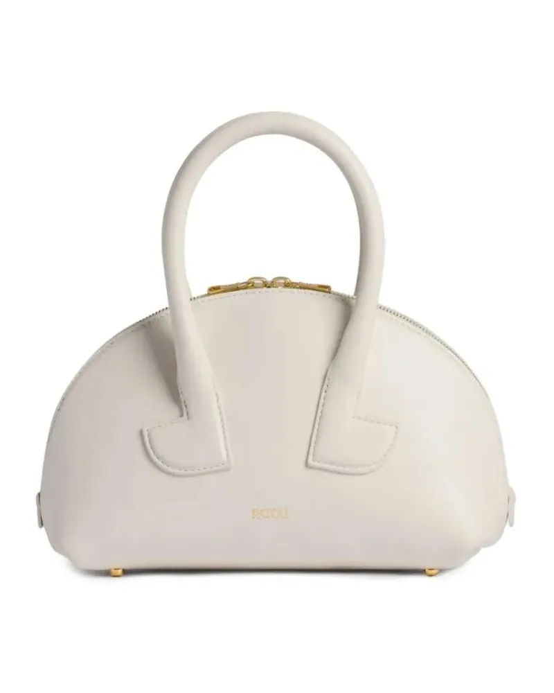 Patou Crossbody Bags Rounded White Calfskin Handbag With Gold Accents weiß Weiß