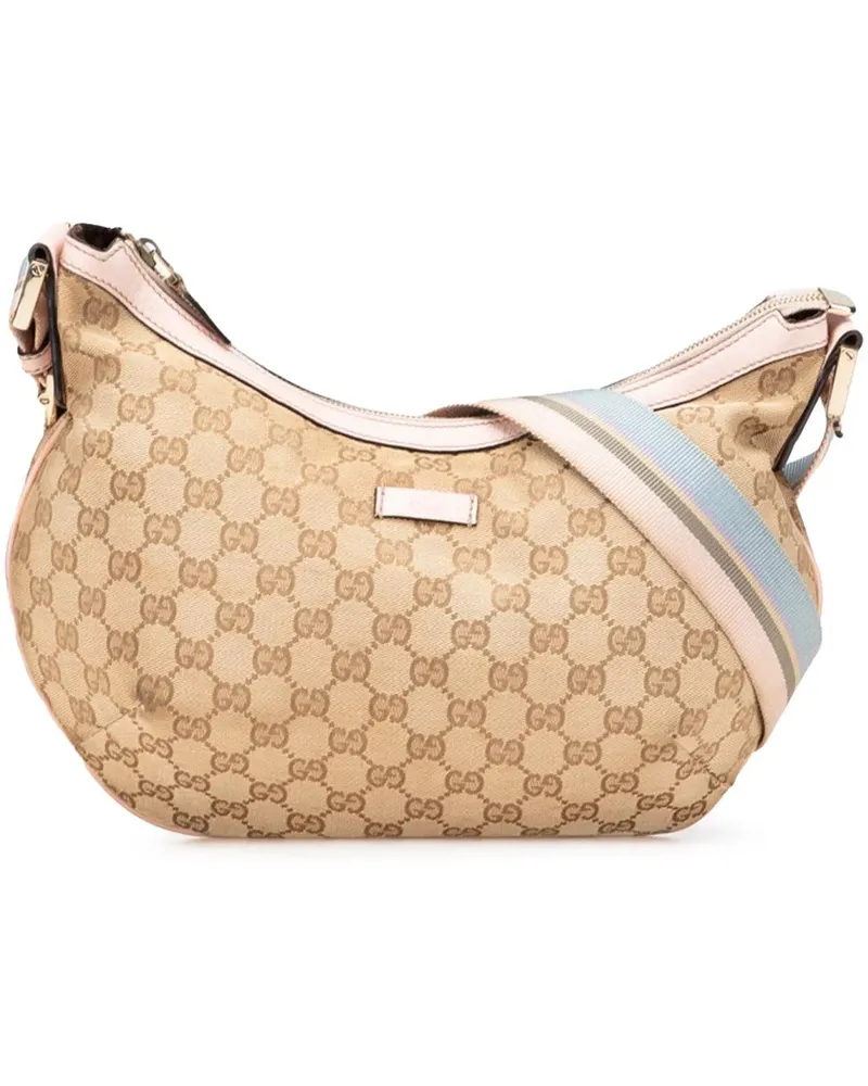 Gucci Hobo Bags GG Canvas Web Crossbody braun Braun