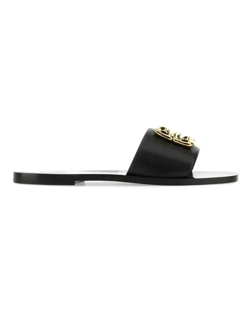 Givenchy Sandalen Black Lamb Leather 4G Liquid Flats schwarz Schwarz
