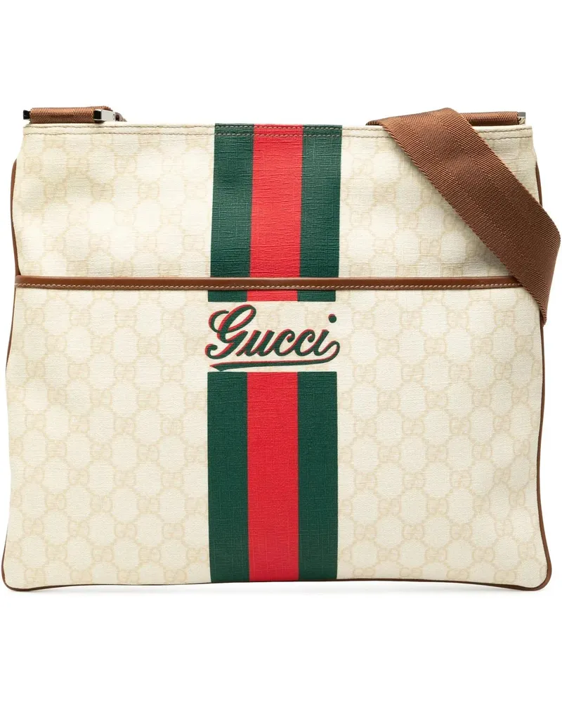 Gucci Hobo Bags GG Supreme Web Logo Crossbody weiß Weiß