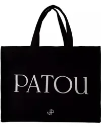 Patou Tote Large Tote Bag - Cotton - Black Schwarz