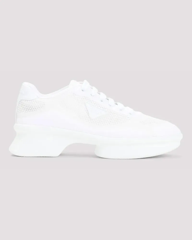 Prada Low-Top Sneaker Wavy White Polyester Sneakers weiß Weiß