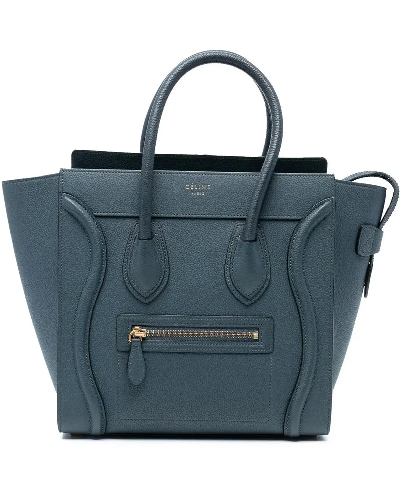 Celine Shopper Micro Calfskin Luggage Tote blau Blau
