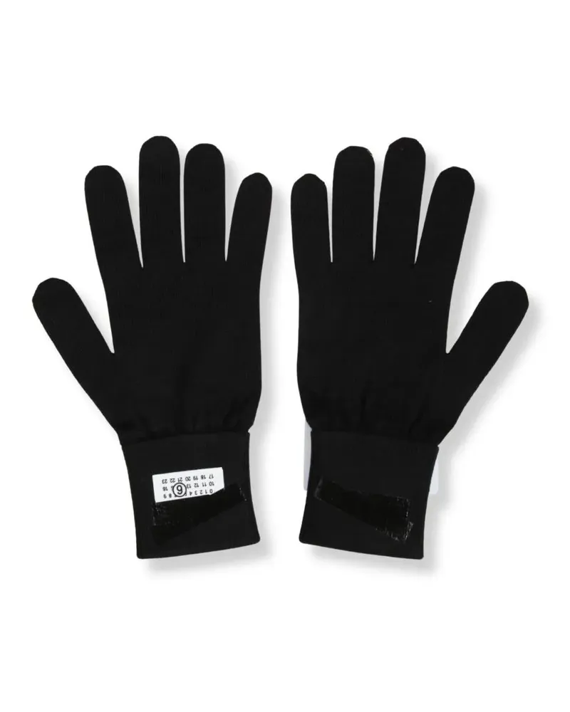 Maison Margiela Handschuhe Numeric Logo Gloves With Tape Detail schwarz Schwarz