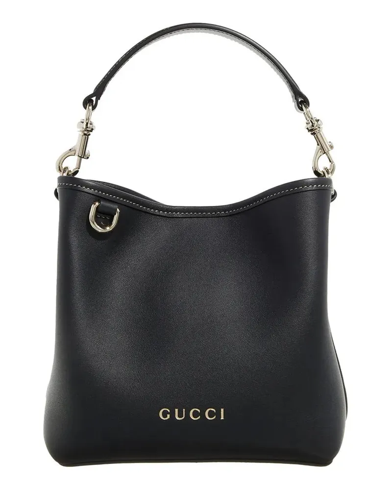 Gucci Beuteltaschen Gg Emblem Mini Bucket Bag schwarz Schwarz