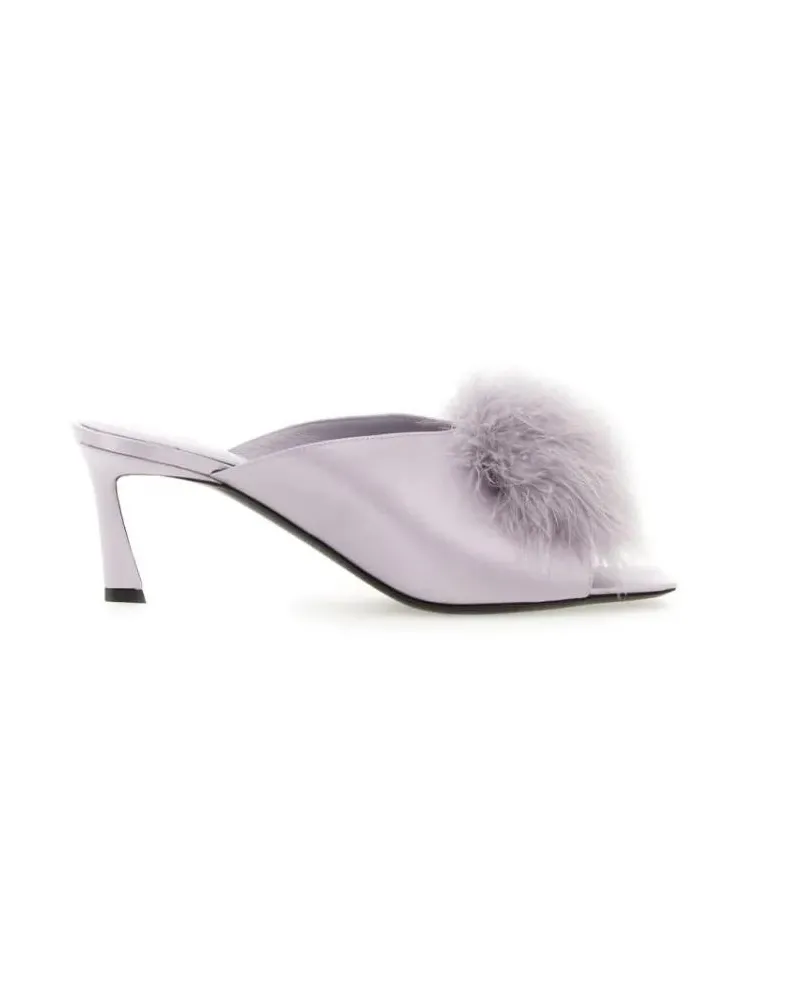 Saint Laurent Slipper & Pantoletten Mule Mae In Satin Crepe weiß Weiß
