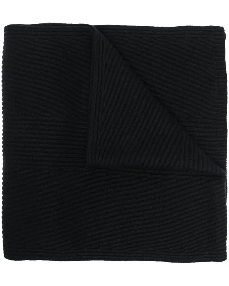Joseph Tücher & Schals Ribbed Knit Scarf With Textured Pattern schwarz Schwarz