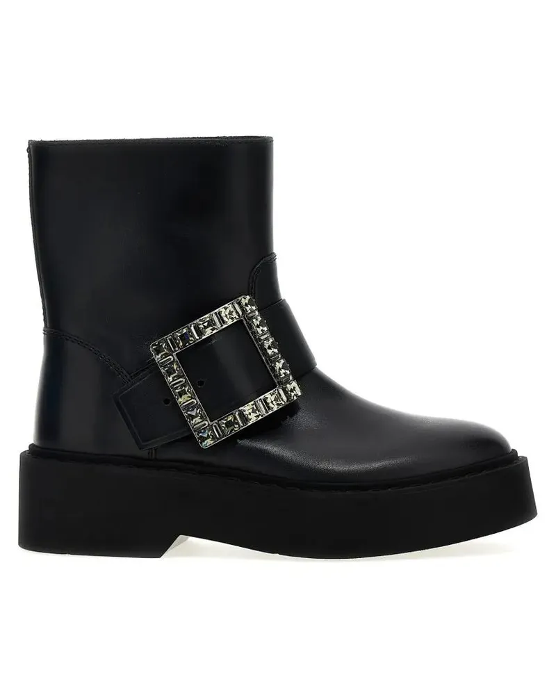 Roger Vivier Stiefel 'Viv Rangers' Ankle Boots schwarz Schwarz