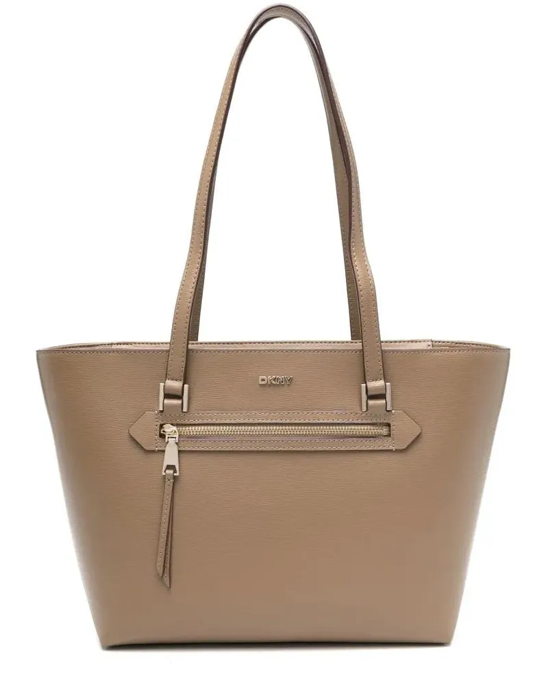 DKNY Shopper & Totes Logo-Lettering Tote Bag beige Beige