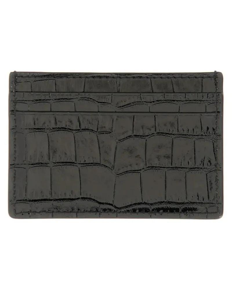 Tom Ford Portemonnaies Leather Card Holder grau Grau