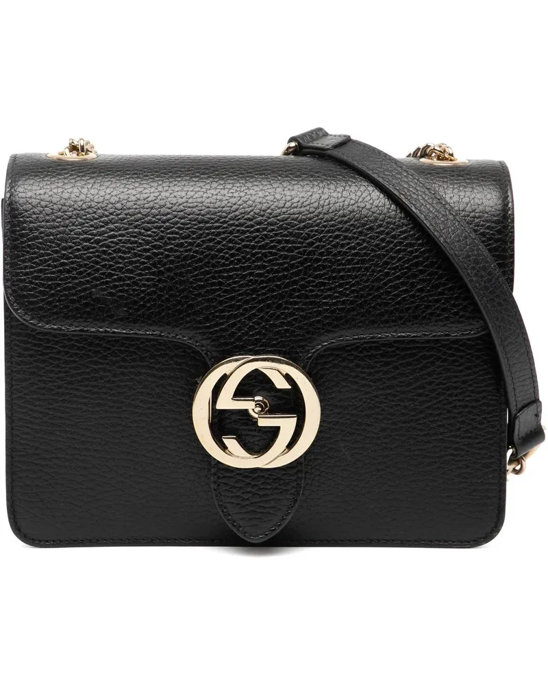 Gucci Hobo Bags Small Dollar Calfskin Interlocking G Crossbody schwarz Schwarz