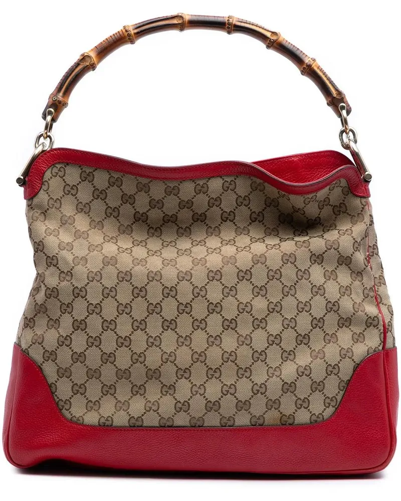 Gucci Hobo Bags GG Canvas Bamboo Diana Satchel braun Braun