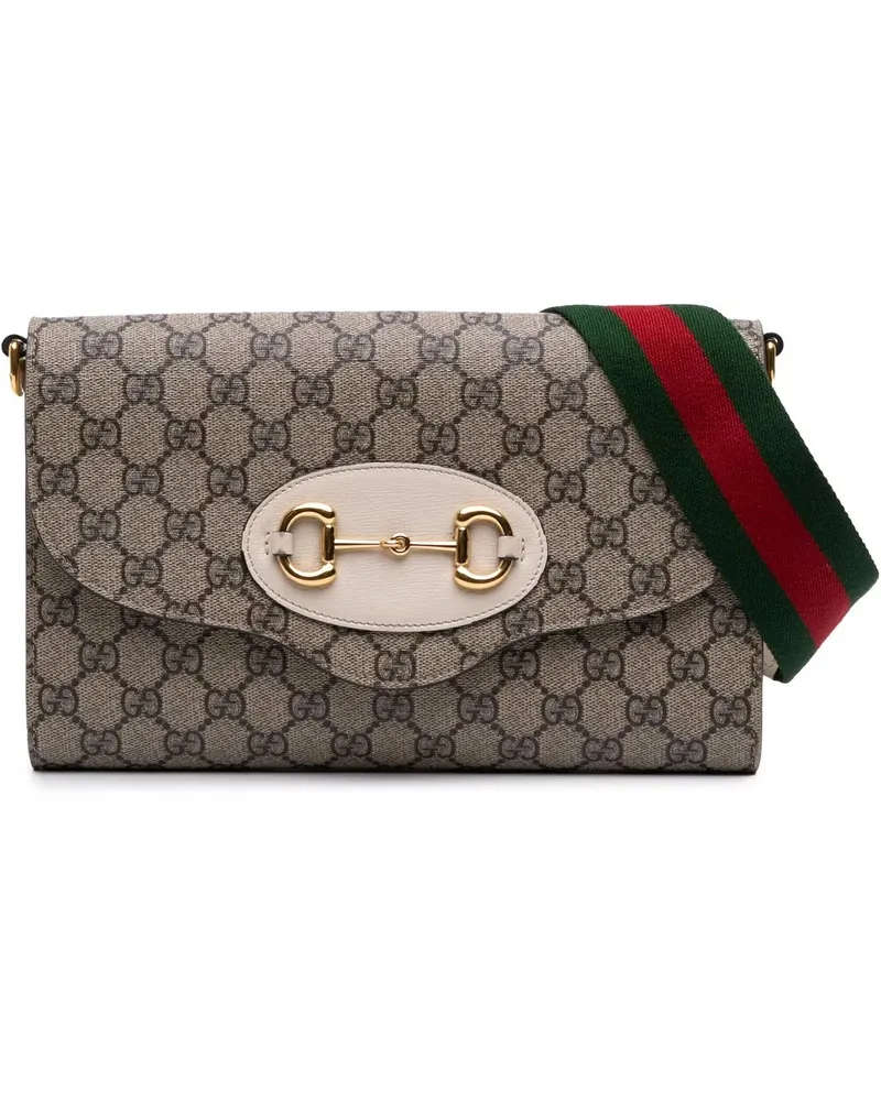 Gucci Hobo Bags Small GG Supreme Horsebit 1955 Satchel braun Braun