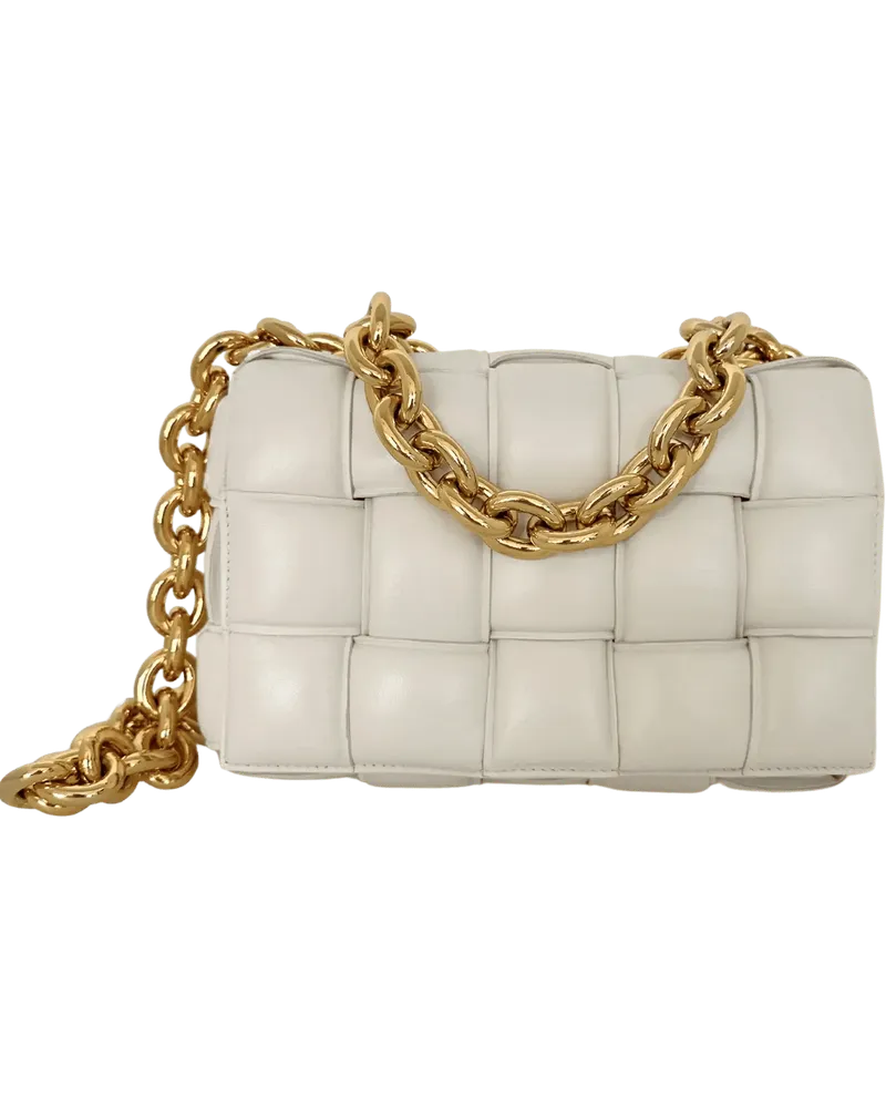 Bottega Veneta Hobo Bags  Padded Chain Cassette Crossbody Bag weiß Weiß