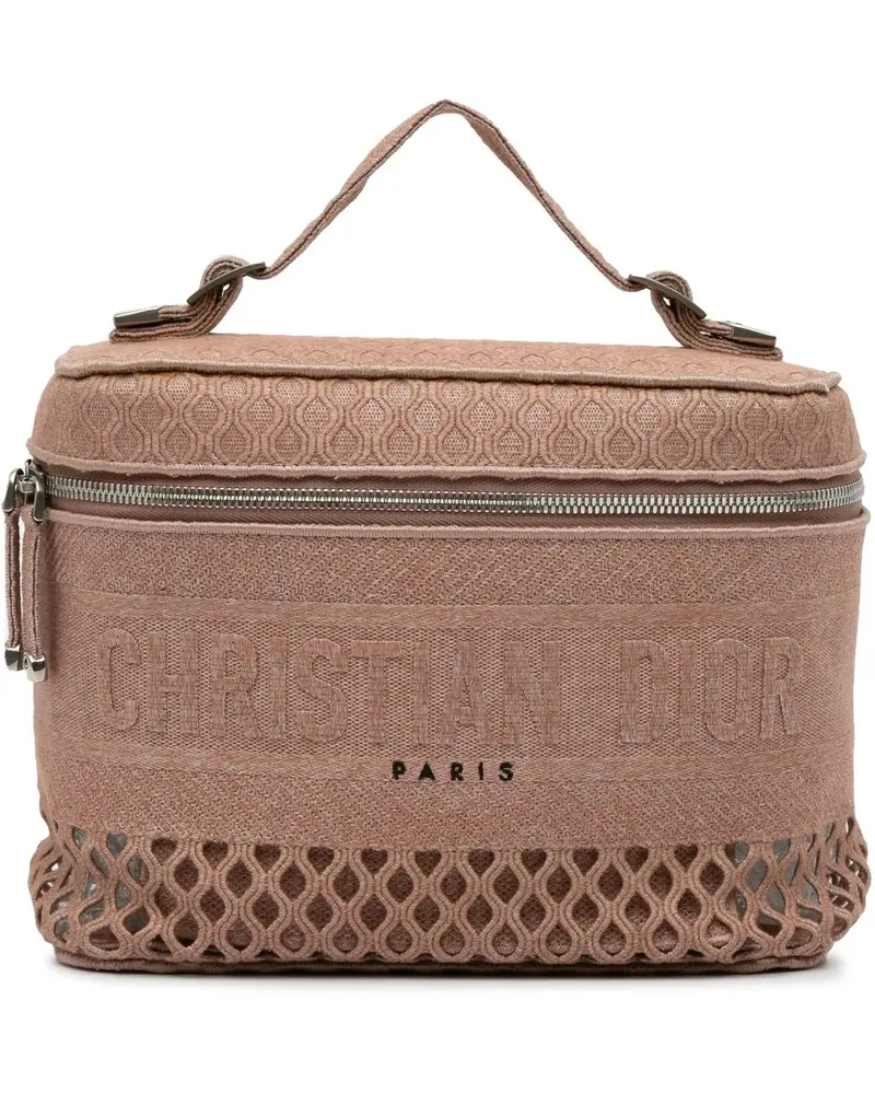 Dior Kosmetiktaschen 2020 Mesh Embroidered Diortravel Vanity Case rosa Gold