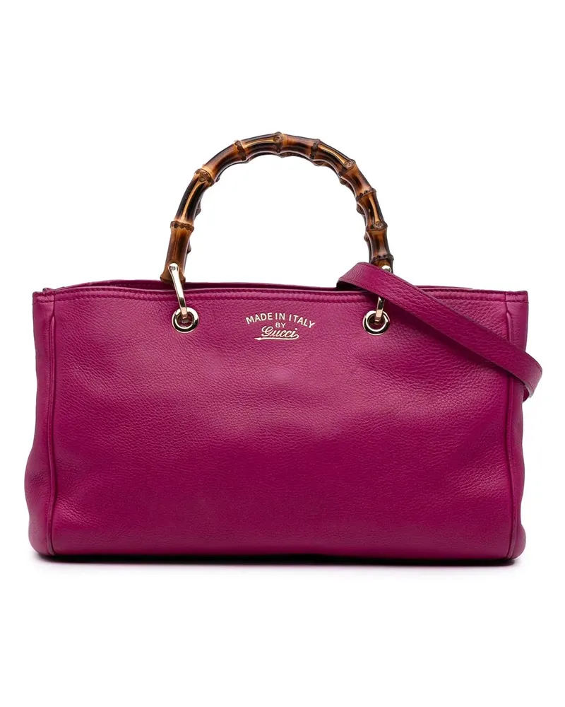 Gucci Hobo Bags Medium Calfskin Bamboo Shopper Satchel rosa Gold