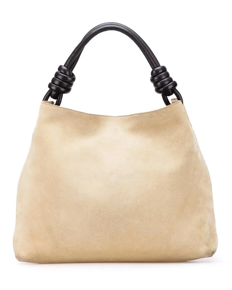 Loewe Hobo Bags Small Suede Flamenco Knot Hobo braun Braun