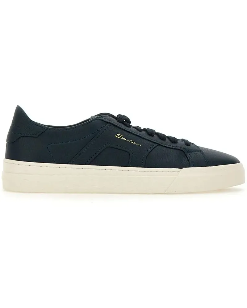 Santoni Low-Top Sneaker 'Double Buckle' Sneakers blau Blau