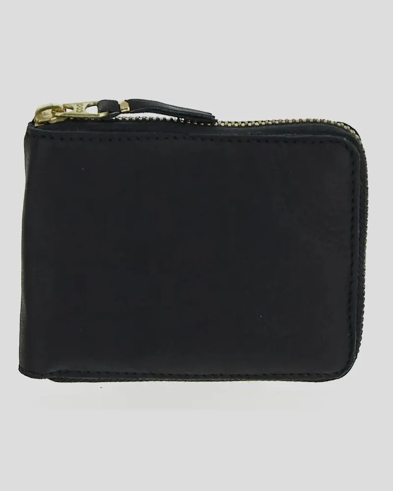 Comme des Garçons Portemonnaies Black Leather Wallet schwarz Schwarz