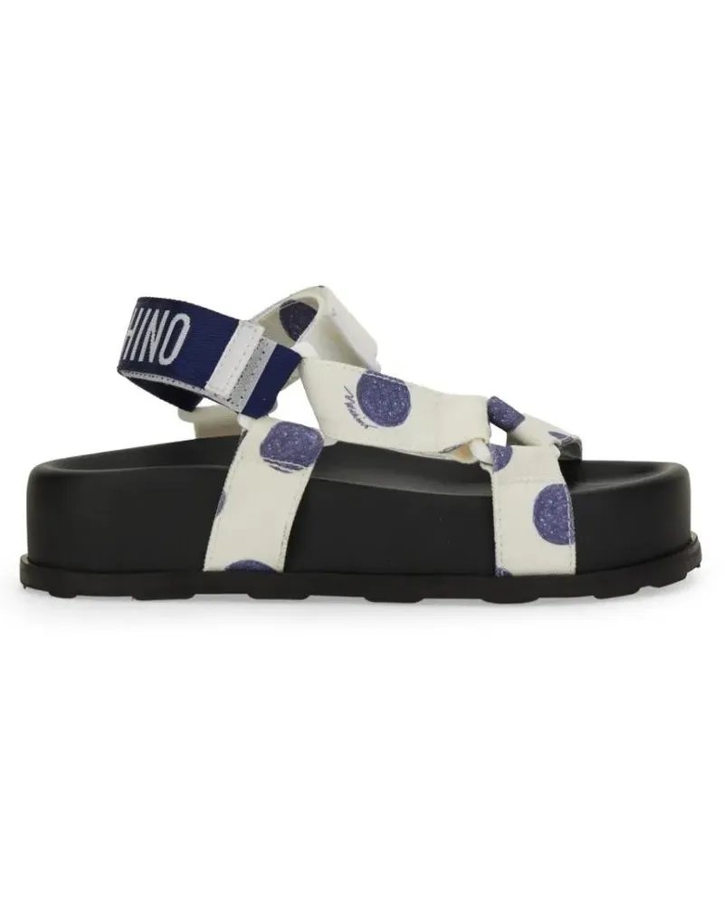 Moschino Sandalen Polka Dot Wide Strap Sandals schwarz Schwarz