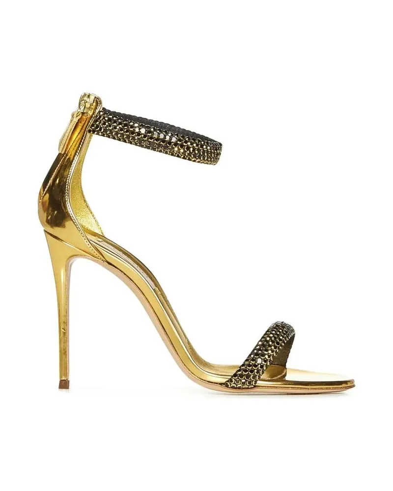 Casadei Sandalen Stiletto Heel Sandals With Crystal Bands goldfarben 