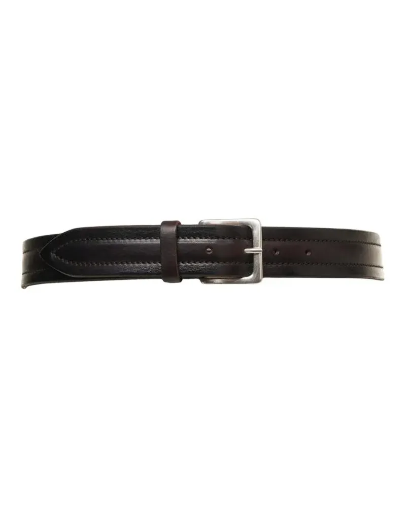 Orciani Gürtel Smooth Leather 'Bus' Belt schwarz Schwarz