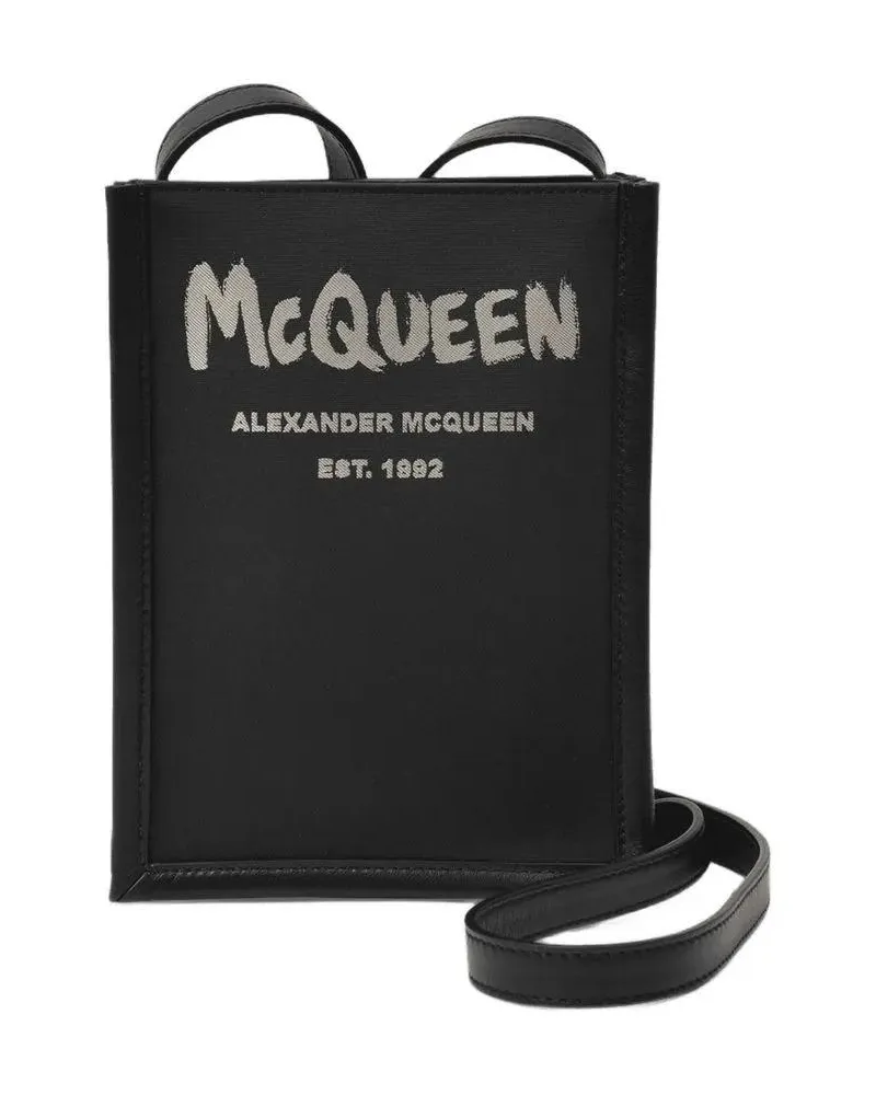 Alexander McQueen Hobo Bags Mini Crossbody Bag In Black Leather schwarz Schwarz