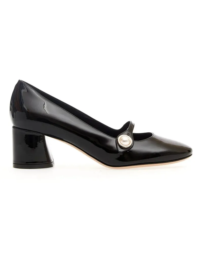 Casadei Hohe Schuhe Mary Jane Black Patent Heel 50mm schwarz Schwarz