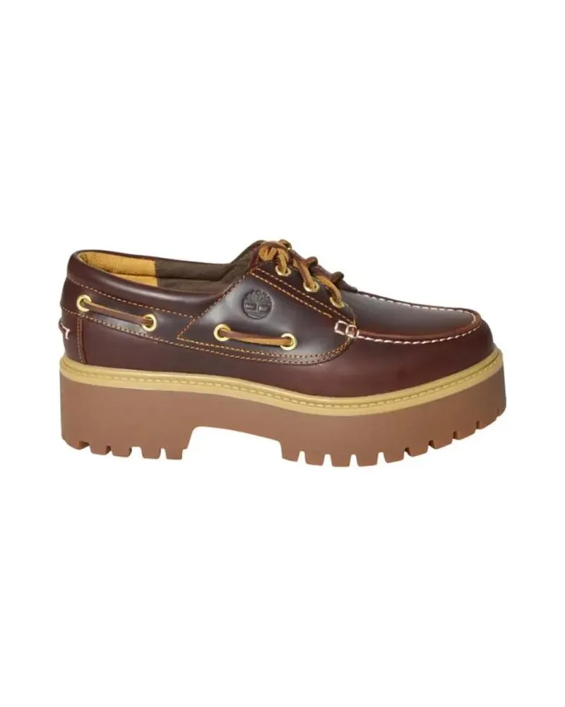 Timberland Chunky Platform Leather Flats With Lace-Up Detaili braun Braun