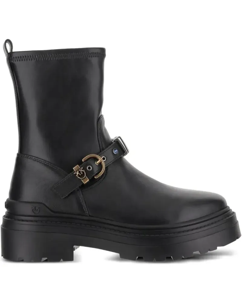 Pinko Stiefel Ankle-High Leather Boots schwarz Schwarz