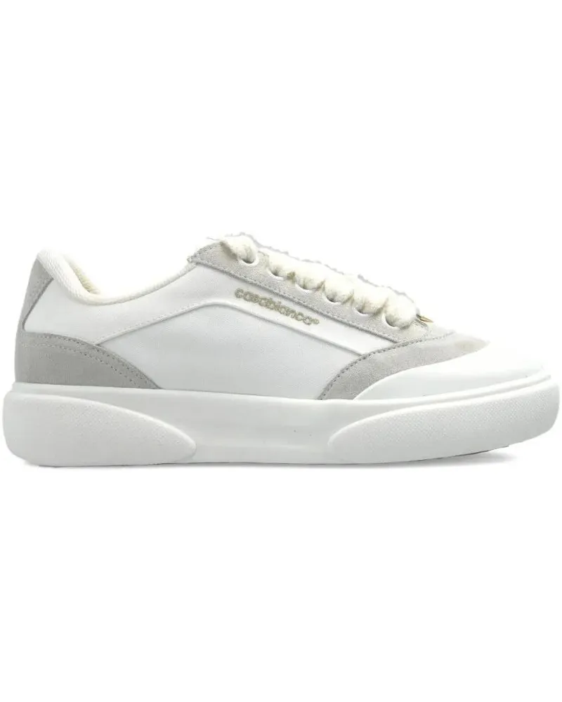 Casablanca Paris Low-Top Sneaker Low-Top Leather Sneakers With Suede Accents weiß Weiß