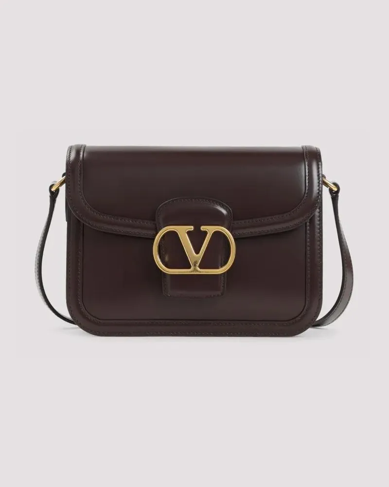 Valentino Garavani Hobo Bags Oak Brown Calf Leather 9To5 Small Shoulder Bag schwarz Schwarz