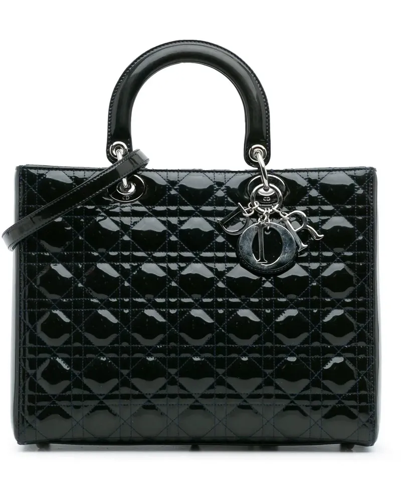 Dior Hobo Bags Large Patent Cannage Lady Dior grün Grün