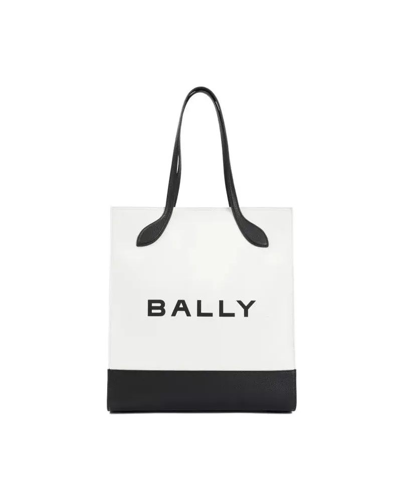 Bally Shopper & Totes White And Black Logo Shopping Bag weiß Weiß