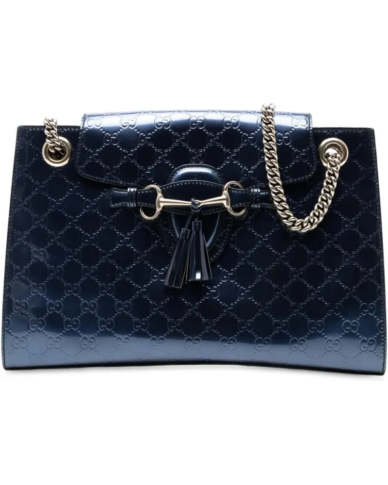 Gucci Hobo Bags Large Patent ssima Emily Shoulder Bag blau Blau