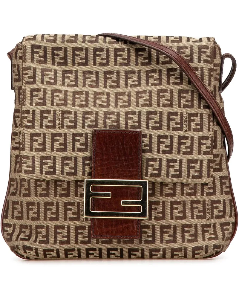 Fendi Hobo Bags Zucchino Canvas Crossbody braun Braun