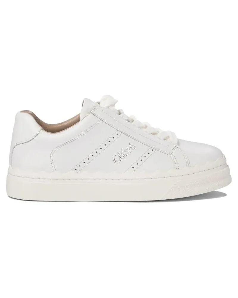 Chloé Low-Top Sneaker Slip-On Sneakers With Scalloped Edge weiß Weiß