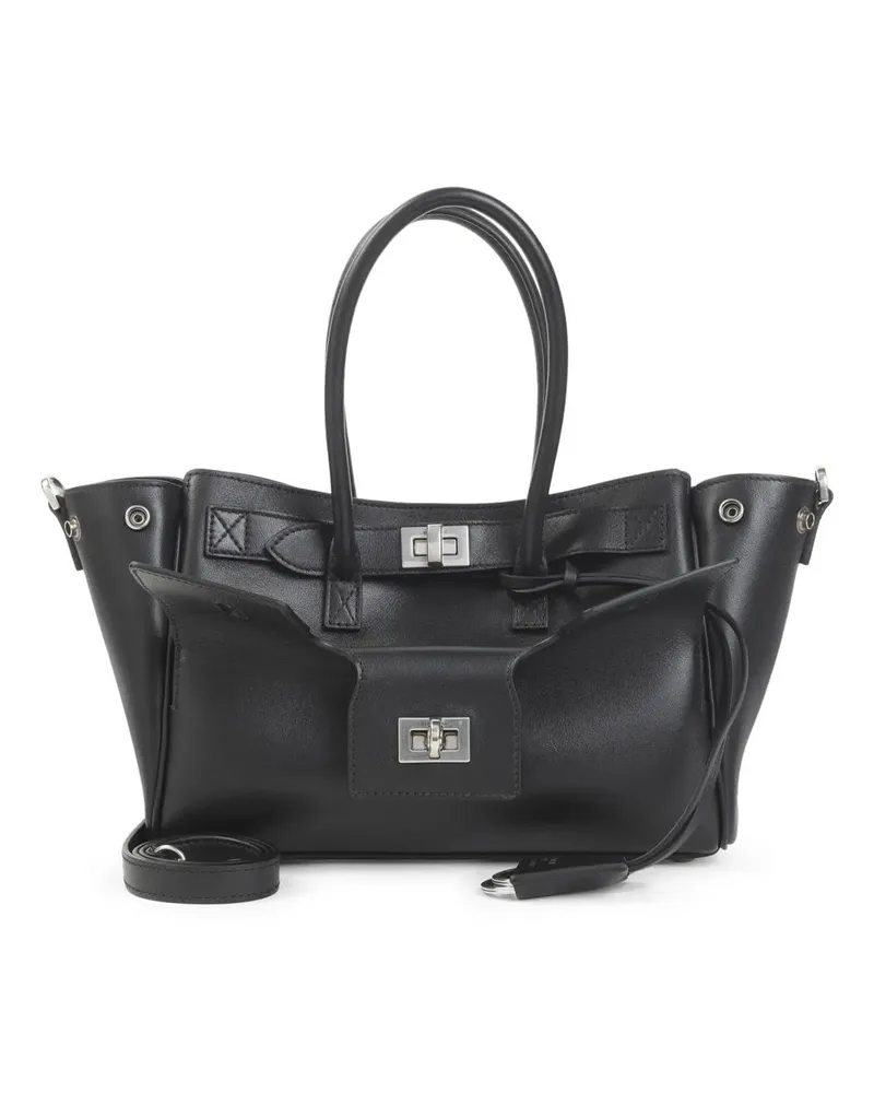 Balenciaga Hobo Bags Structured Black Leather Shoulder Bag schwarz Schwarz