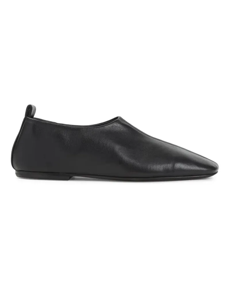 Dries van Noten Pointed Toe Black Leather Loafers schwarz Schwarz