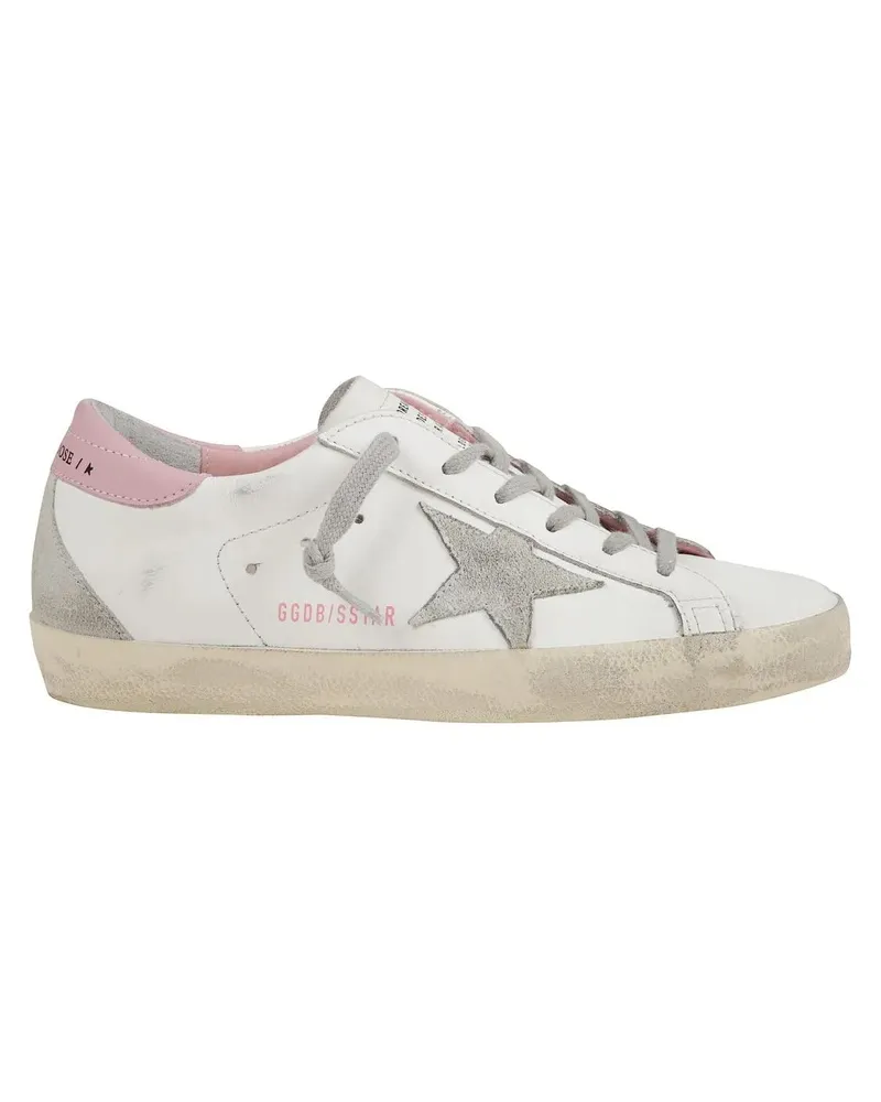 Golden Goose Low-Top Sneaker White Leather Sneakers With Pink Heel weiß Weiß