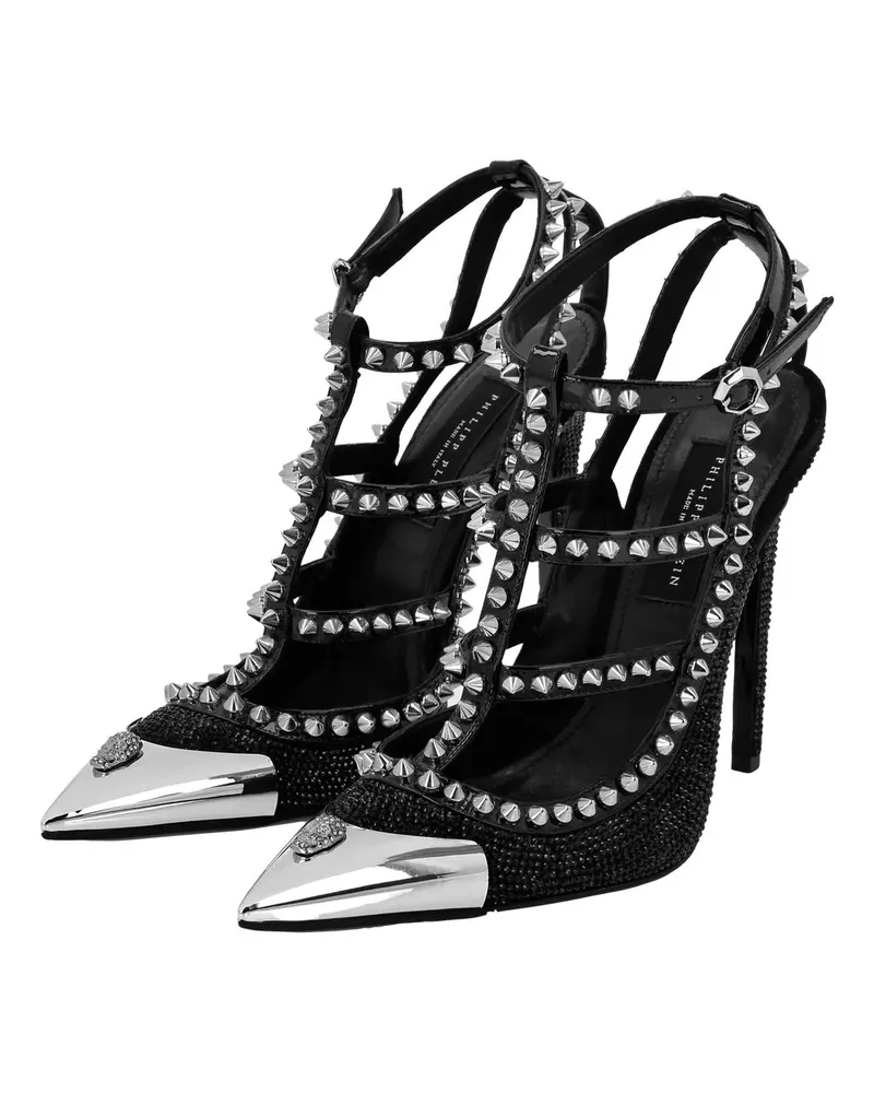 Philipp Plein Sandaletten mit Absatz Sandaletten Skull Mit Schmucksteinen schwarz Schwarz