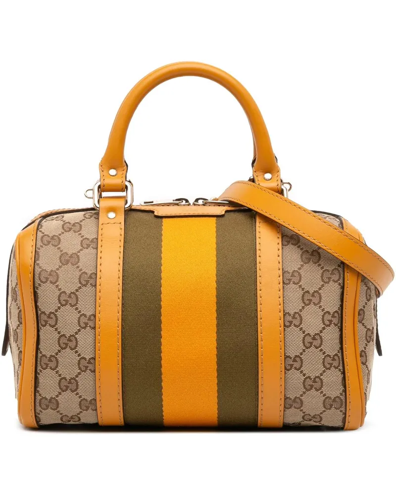Gucci Hobo Bags Small GG Canvas Web Joy Boston Bag braun Braun