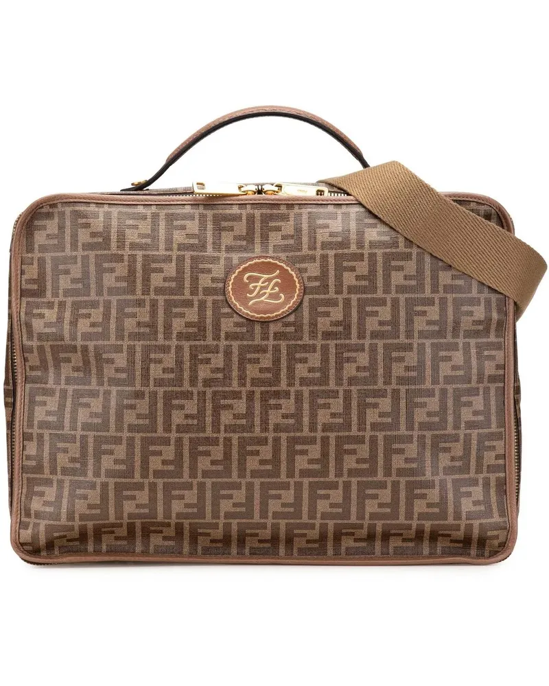 Fendi Weekender Zucca Coated Canvas Karligraphy Travel Bag braun Braun