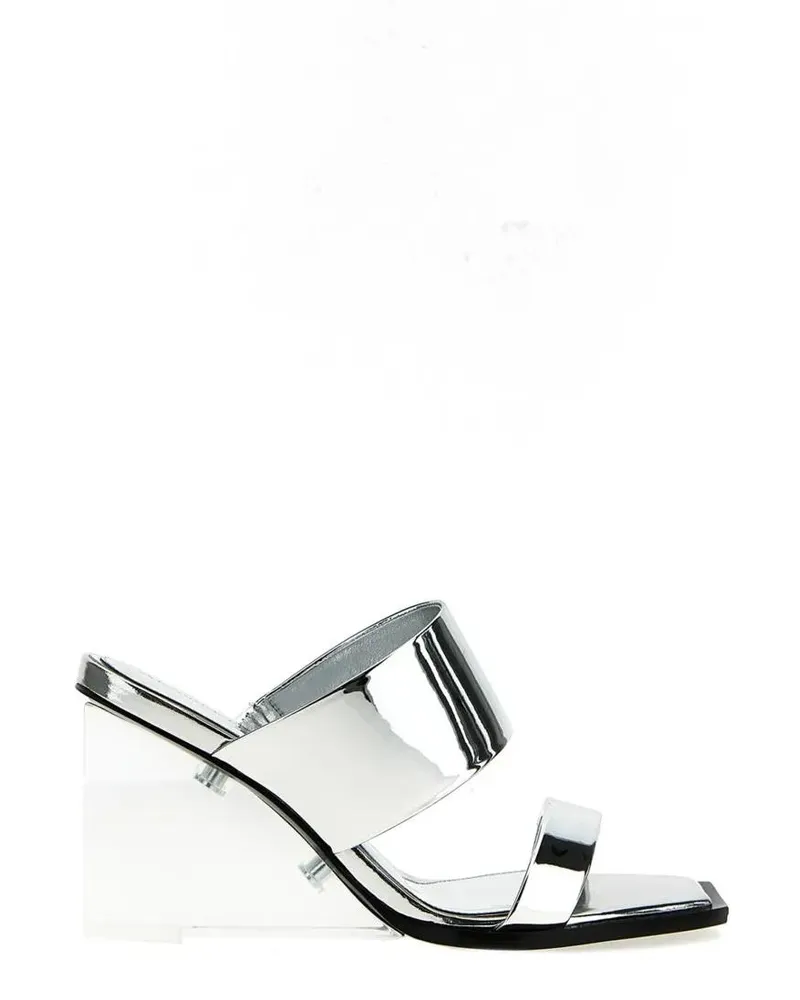 Alexander McQueen Sandalen 'Mirror' Sandals silberfarben 
