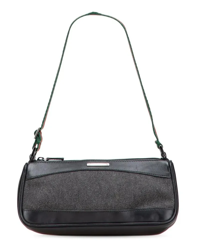 Gucci Hobo Bags Denim Web Shoulder Bag schwarz Schwarz
