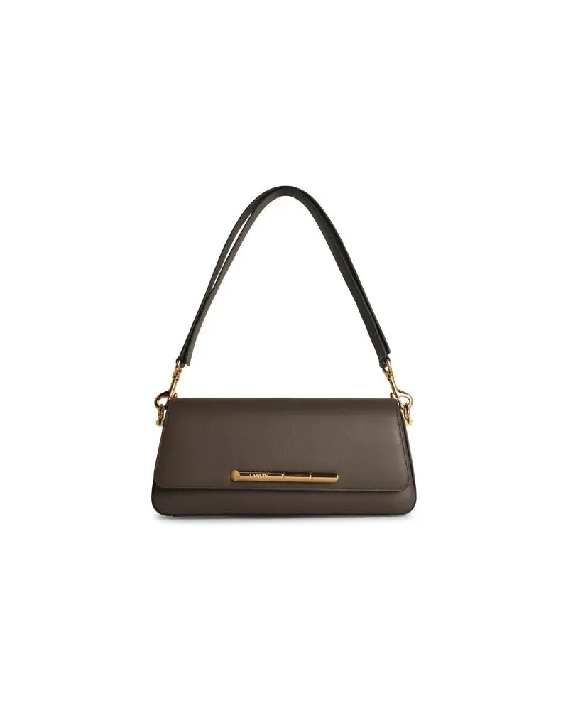 Lanvin Shopper Sequence' Brown Leather Crossbody Bag Braun