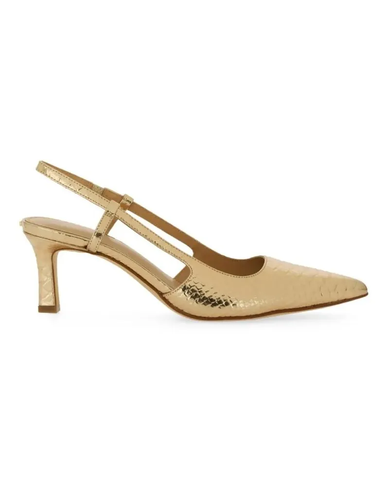 Michael Kors Hohe Schuhe Textured Gold Slingback Pumps With Pointed Toe goldfarben Gold