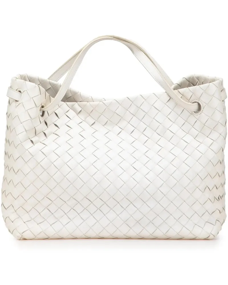Bottega Veneta Shopper Lambskin Intrecciato Tote weiß Weiß
