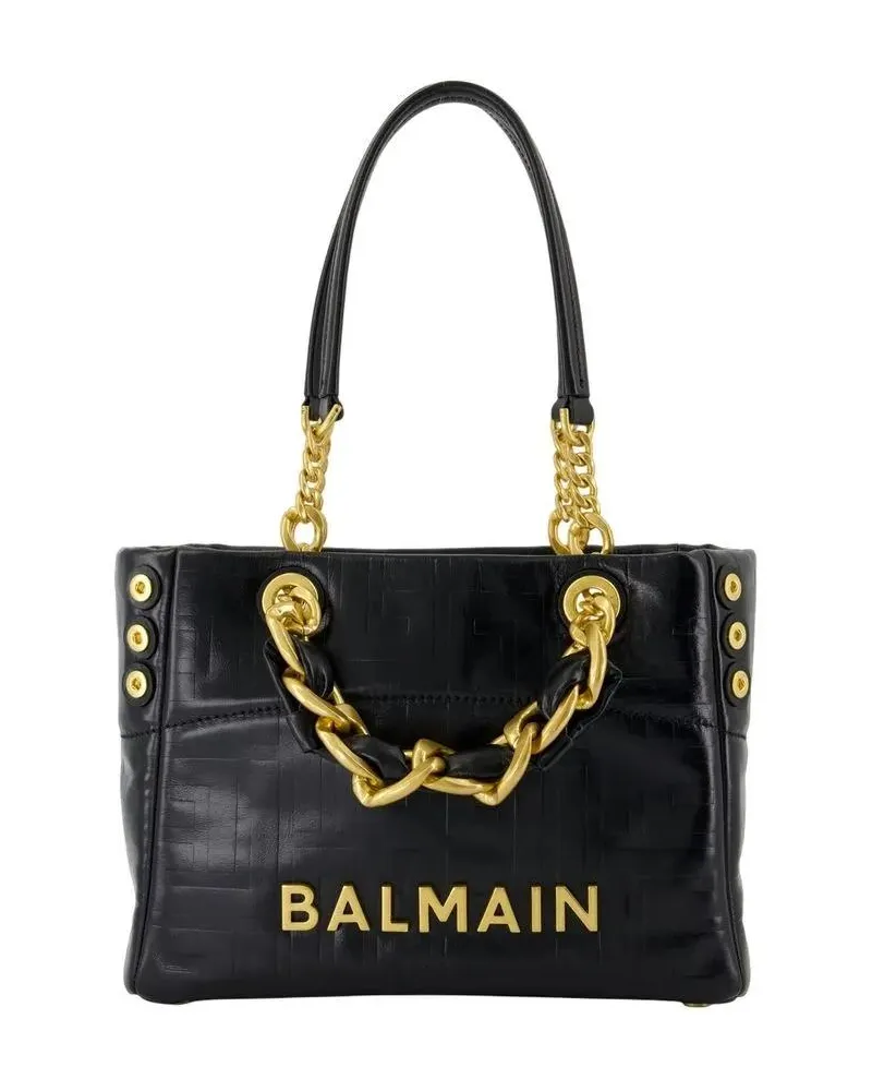 Balmain Shopper & Totes 1945 Soft Small Shopper Bag - Leather - Black schwarz Schwarz