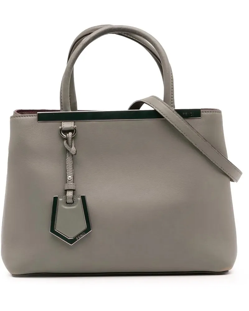 Fendi Hobo Bags Petite Leather 2Jours Satchel grau Grau